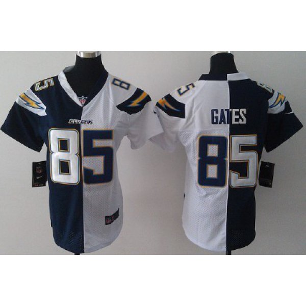 Nike San Diego Chargers #85 Antonio Gates Navy Blue/White Two Tone Womens Jersey