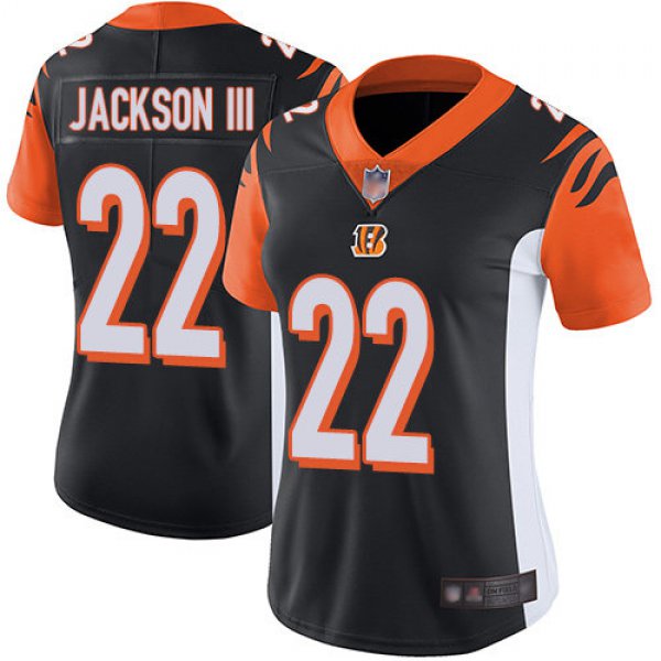 Nike Bengals #22 William Jackson III Black Team Color Women's Stitched NFL Vapor Untouchable Limited Jersey