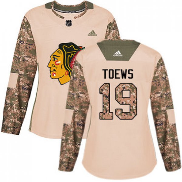 Adidas Chicago Blackhawks #19 Jonathan Toews Camo Authentic 2017 Veterans Day Women's Stitched NHL Jersey