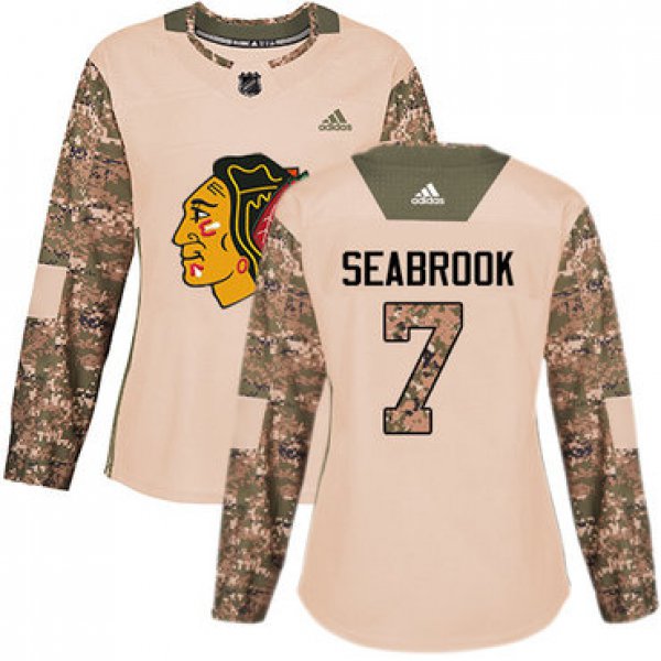 Adidas Chicago Blackhawks #7 Brent Seabrook Camo Authentic 2017 Veterans Day Women's Stitched NHL Jersey