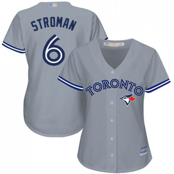 Blue Jays #6 Marcus Stroman Grey Road Women's Stitched Baseball Jersey