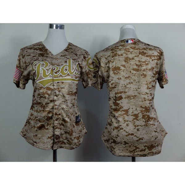 Cincinnati Reds Blank 2014 Camo Womens Jersey