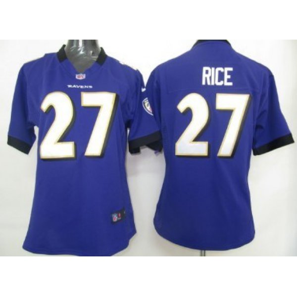 Nike Baltimore Ravens #27 Ray Rice Purple Game Womens Jersey