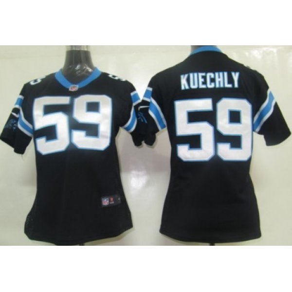 Nike Carolina Panthers #59 Luke Kuechly Black Game Womens Jersey