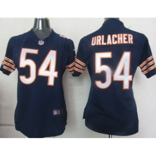 Nike Chicago Bears #54 Brian Urlacher Blue Game Womens Jersey