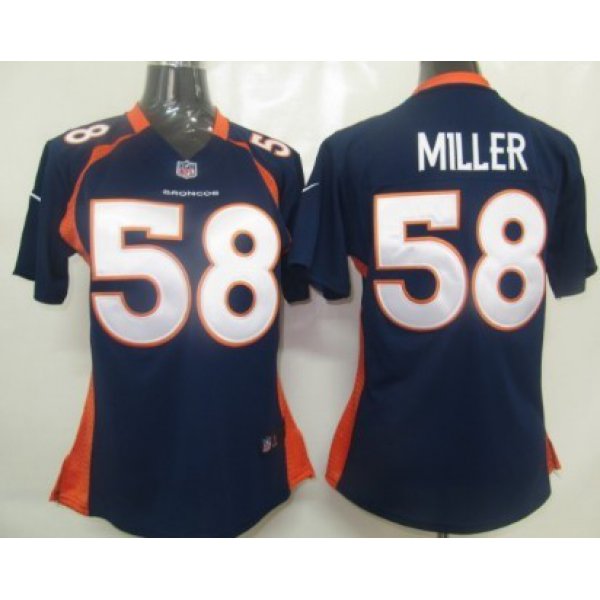 Nike Denver Broncos #58 Von Miller Blue Game Womens Jersey