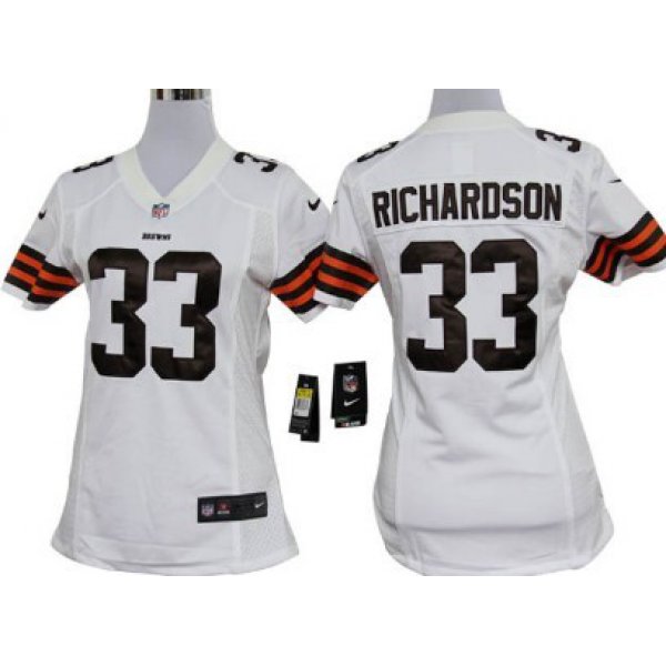 Nike Cleveland Browns #33 Trent Richardson White Game Womens Jersey