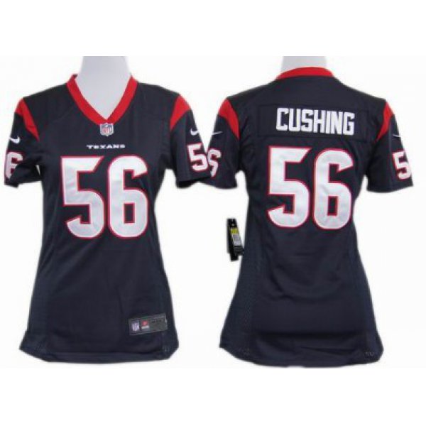 Nike Houston Texans #56 Brian Cushing Blue Game Womens Jersey