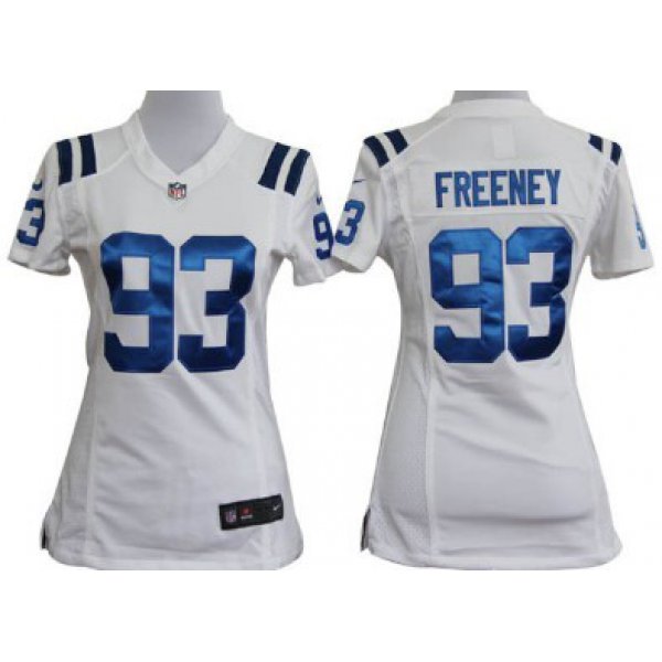 Nike Indianapolis Colts #93 Dwight Freeney White Game Womens Jersey