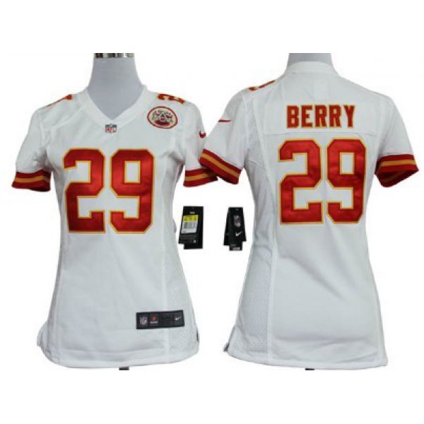 Nike Kansas City Chiefs #29 Eric Berry White Game Womens Jersey
