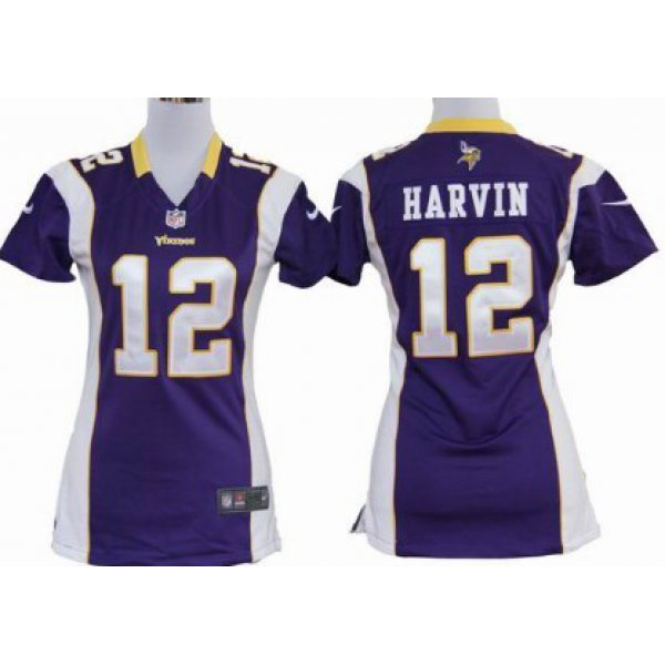 Nike Minnesota Vikings #12 Percy Harvin Purple Game Womens Jersey
