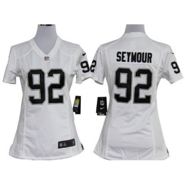 Nike Oakland Raiders #92 Richard Seymour White Game Womens Jersey