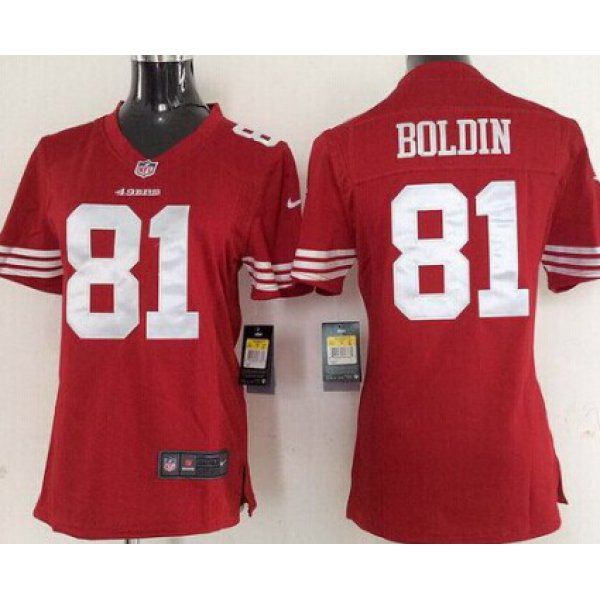 Nike San Francisco 49ers #81 Anquan Boldin Red Game Womens Jersey