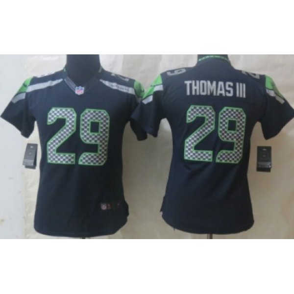 Nike Seattle Seahawks #29 Earl Thomas III Navy Blue Limited Womens Jersey