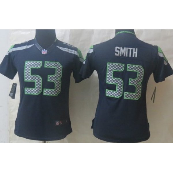 Nike Seattle Seahawks #53 Malcolm Smith Navy Blue Limited Womens Jersey