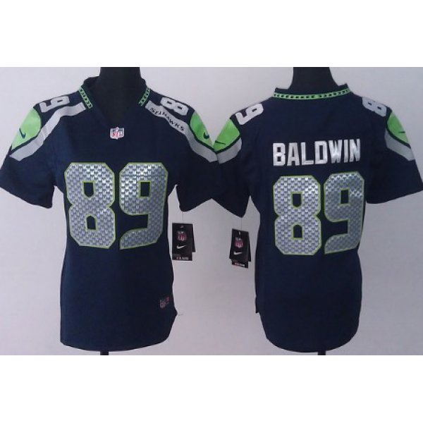 Nike Seattle Seahawks #89 Doug Baldwin Navy Blue Game Womens Jersey