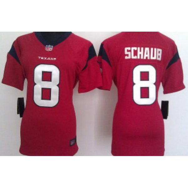 Nike Houston Texans #8 Matt Schaub Red Game Womens Jersey