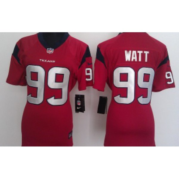 Nike Houston Texans #99 J.J. Watt Red Game Womens Jersey