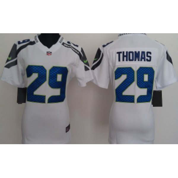 Nike Seattle Seahawks #29 Earl Thomas White Game Womens Jersey