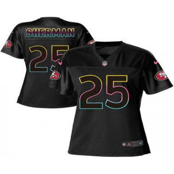 Women's San Francisco 49ers #25 Richard Sherman Pro Line Black Fashion Jersey