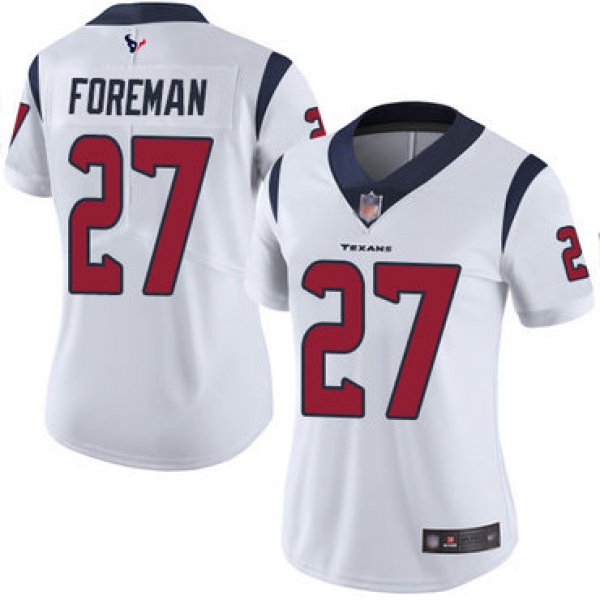 Texans #27 D'Onta Foreman White Women's Stitched Football Vapor Untouchable Limited Jersey