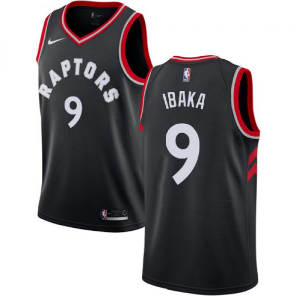 Raptors #9 Serge Ibaka Black Women's Basketball Swingman Statement Edition Jersey