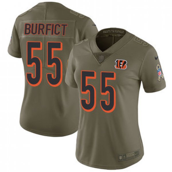 Women's Nike Cincinnati Bengals #55 Vontaze Burfict Olive Stitched NFL Limited 2017 Salute to Service Jersey