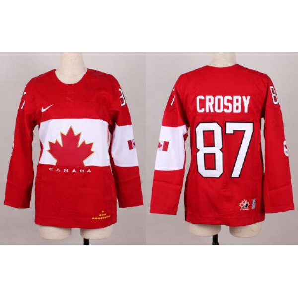 2014 Olympics Canada #87 Sidney Crosby Red Womens Jersey