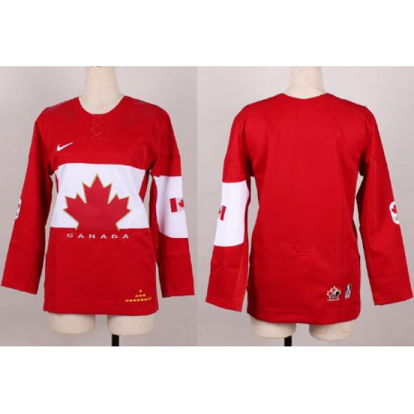2014 Olympics Canada Blank Red Womens Jersey