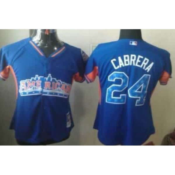 Detroit Tigers #24 Miguel Cabrera 2013 All-Star Blue Womens Jersey