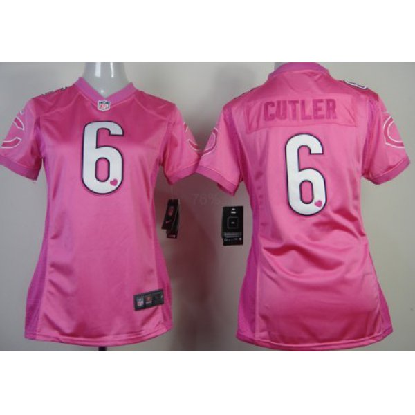 Nike Chicago Bears #6 Jay Cutler Pink Love Womens Jersey