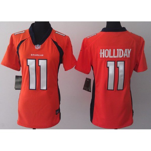Nike Denver Broncos #11 Trindon Holliday 2013 Orange Game Womens Jersey