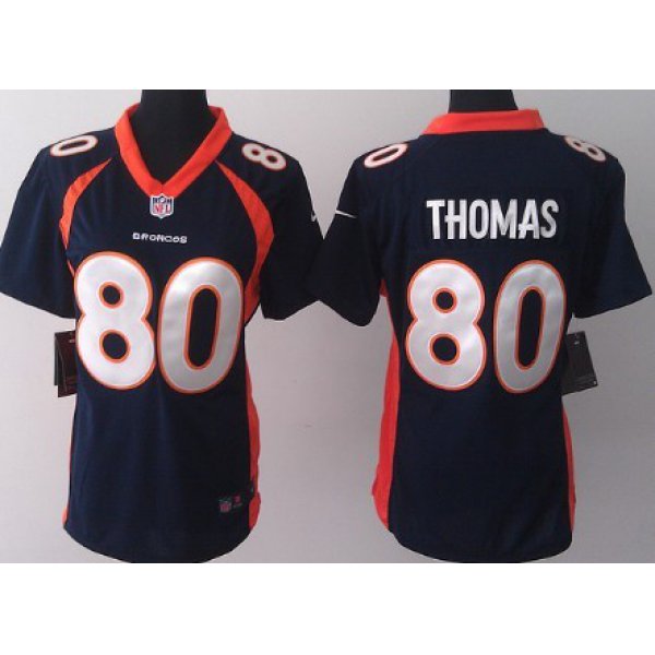 Nike Denver Broncos #80 Julius Thomas 2013 Blue Game Womens Jersey