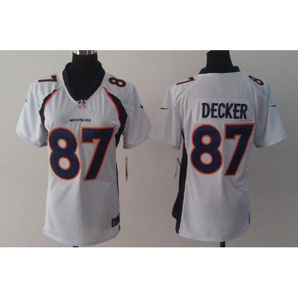 Nike Denver Broncos #87 Eric Decker 2013 White Game Womens Jersey