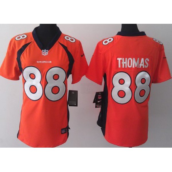 Nike Denver Broncos #88 Demaryius Thomas 2013 Orange Game Womens Jersey
