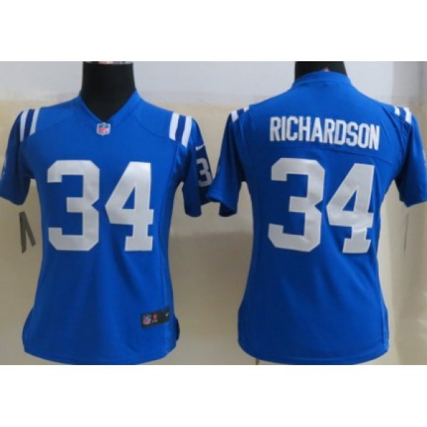 Nike Indianapolis Colts #34 Trent Richardson Blue Game Womens Jersey