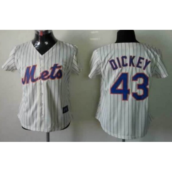 New York Mets #43 R.A. Dickey Cream Womens Jersey