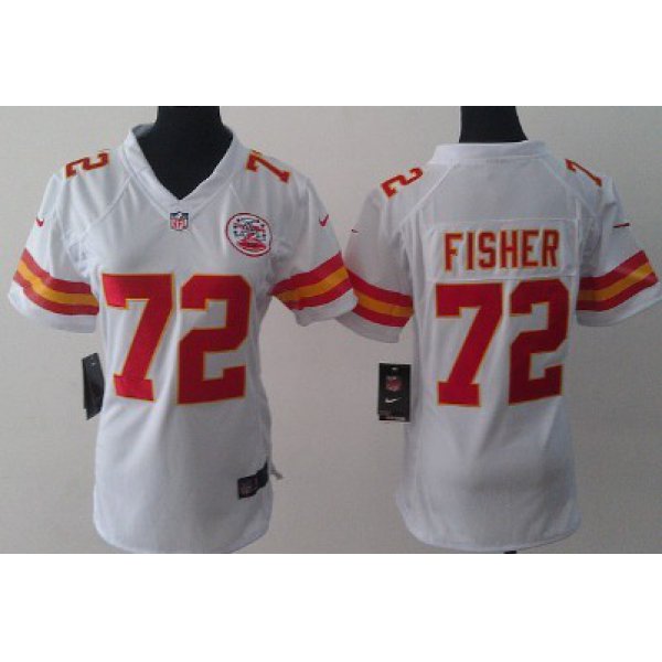 Nike Kansas City Chiefs #72 Eric Fisher White Game Womens Jersey