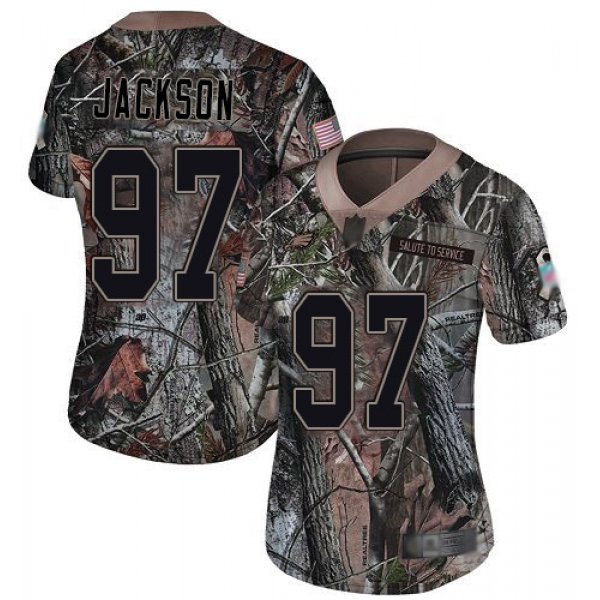 Eagles #97 Malik Jackson Camo Women's Stitched Football Limited Rush Realtree Jersey