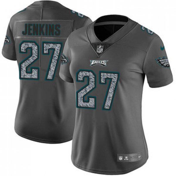 Women's Nike Philadelphia Eagles #27 Malcolm Jenkins Gray Static NFL Vapor Untouchable Game Jersey