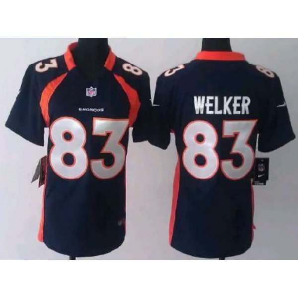 Nike Denver Broncos #83 Wes Welker Blue Game Womens Jersey