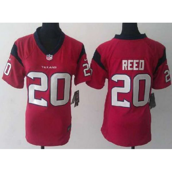 Nike Houston Texans #20 Ed Reed Red Game Womens Jersey