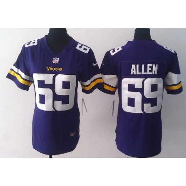 Nike Minnesota Vikings #69 Jared Allen 2013 Purple Game Womens Jersey