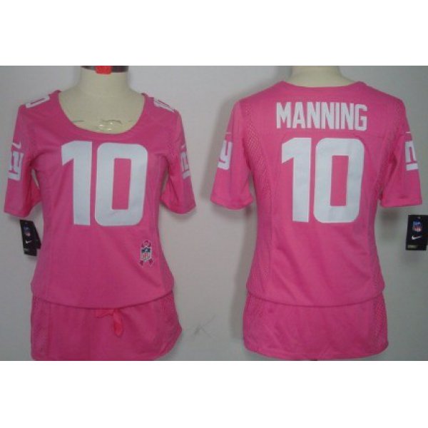 Nike New York Giants #10 Eli Manning Breast Cancer Awareness Pink Womens Jersey