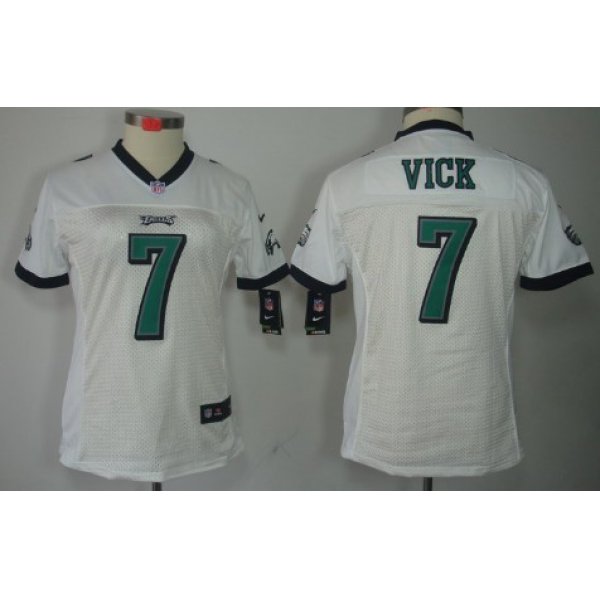 Nike Philadelphia Eagles #7 Michael Vick White Limited Womens Jersey