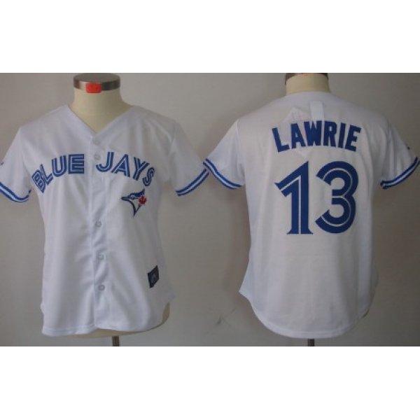 Toronto Blue Jays #13 Brett Lawrie White Womens Jersey