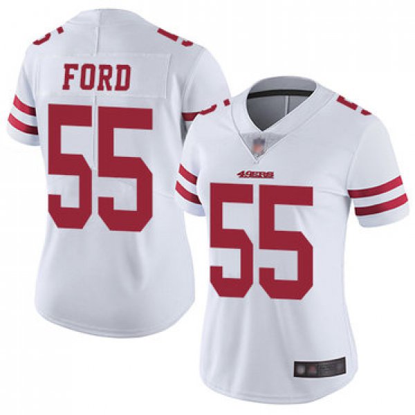 49ers #55 Dee Ford White Women's Stitched Football Vapor Untouchable Limited Jersey