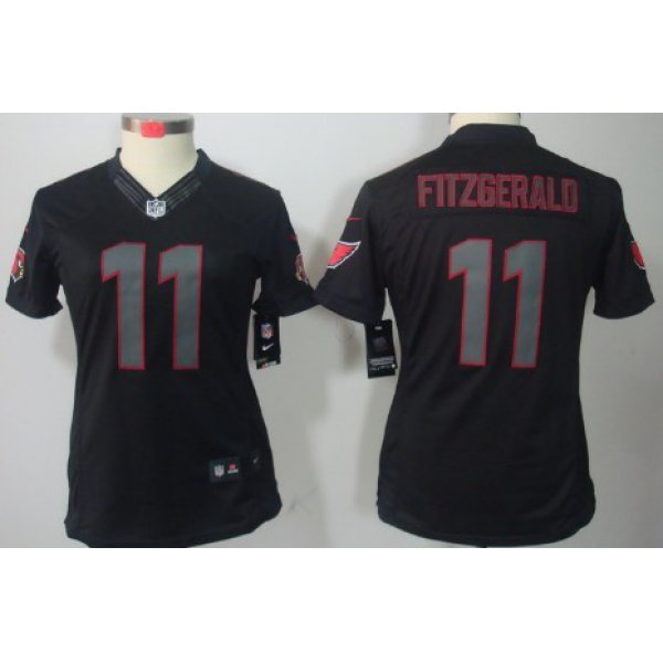 Nike Arizona Cardinals #11 Larry Fitzgerald Black Impact Limited Womens Jersey