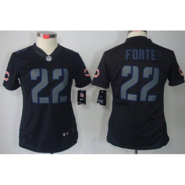 Nike Chicago Bears #22 Matt Forte Black Impact Limited Womens Jersey