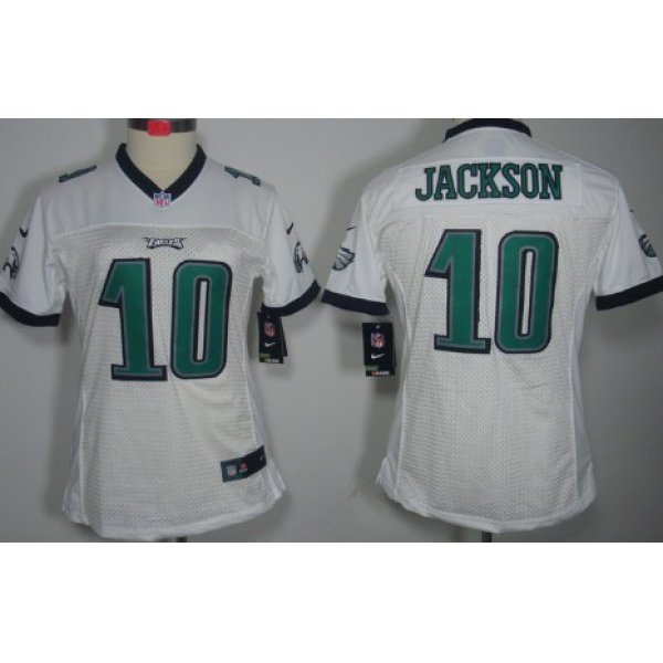 Nike Philadelphia Eagles #10 DeSean Jackson White Limited Womens Jersey